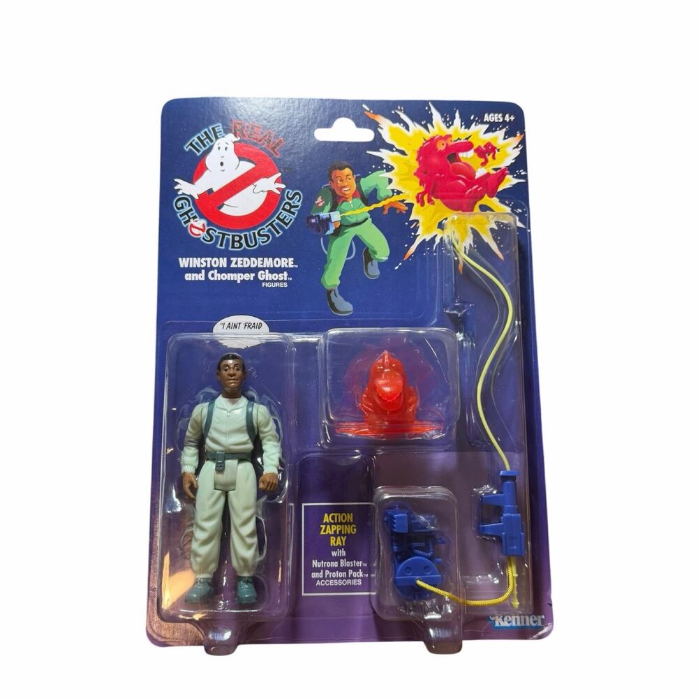 Kenner Ghostbusters Winston Zeddemore and Chomper Ghost Action Figure